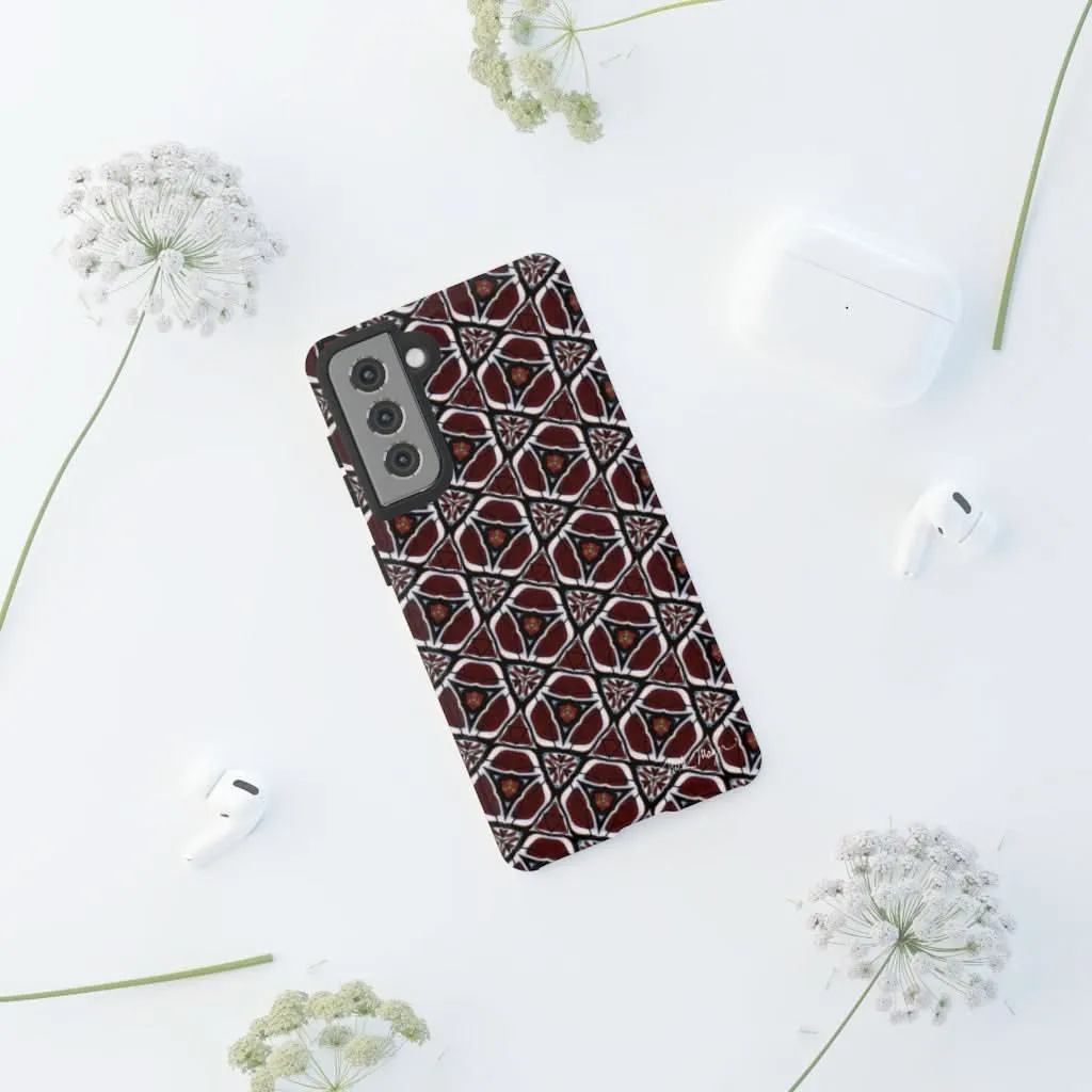 Maroon Butterfly Pattern Phone Case (Samsung)