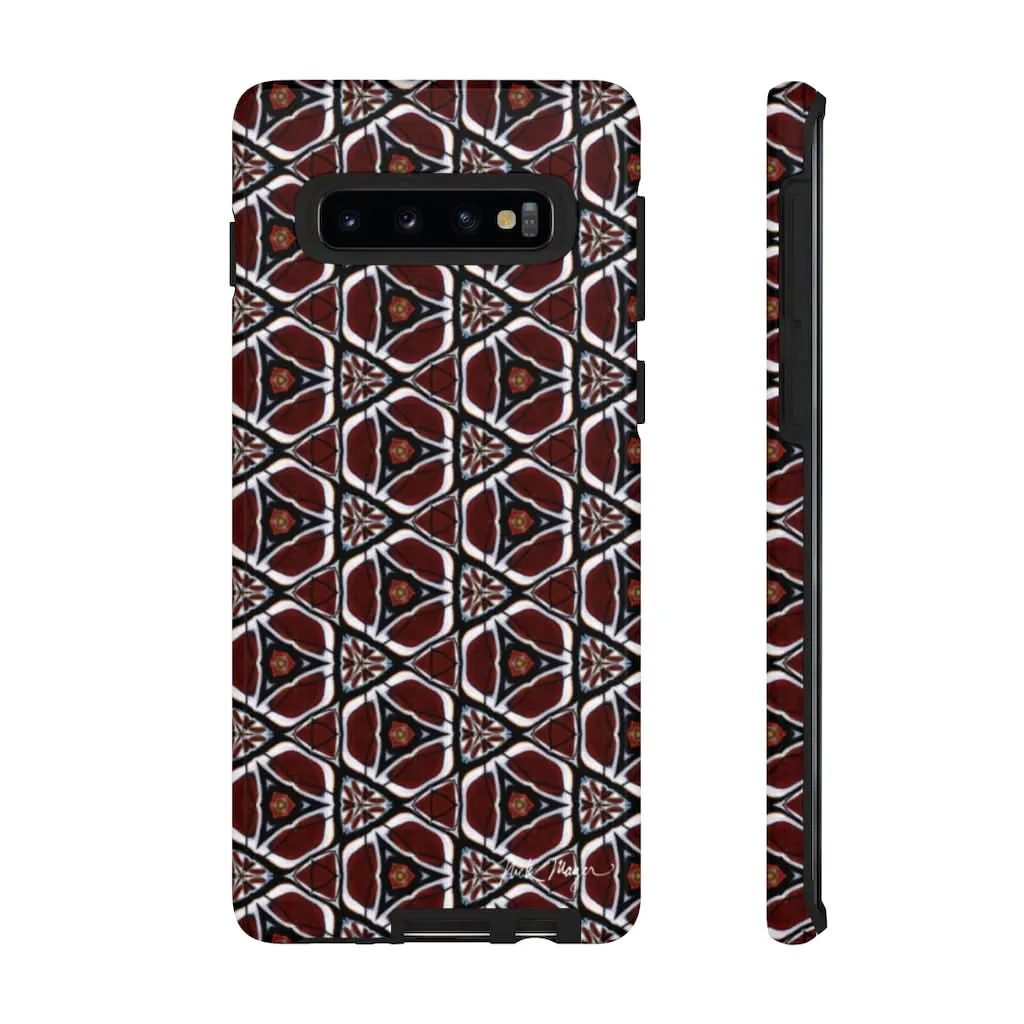 Maroon Butterfly Pattern Phone Case (Samsung)