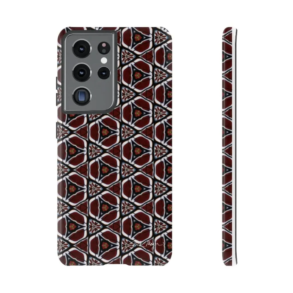 Maroon Butterfly Pattern Phone Case (Samsung)