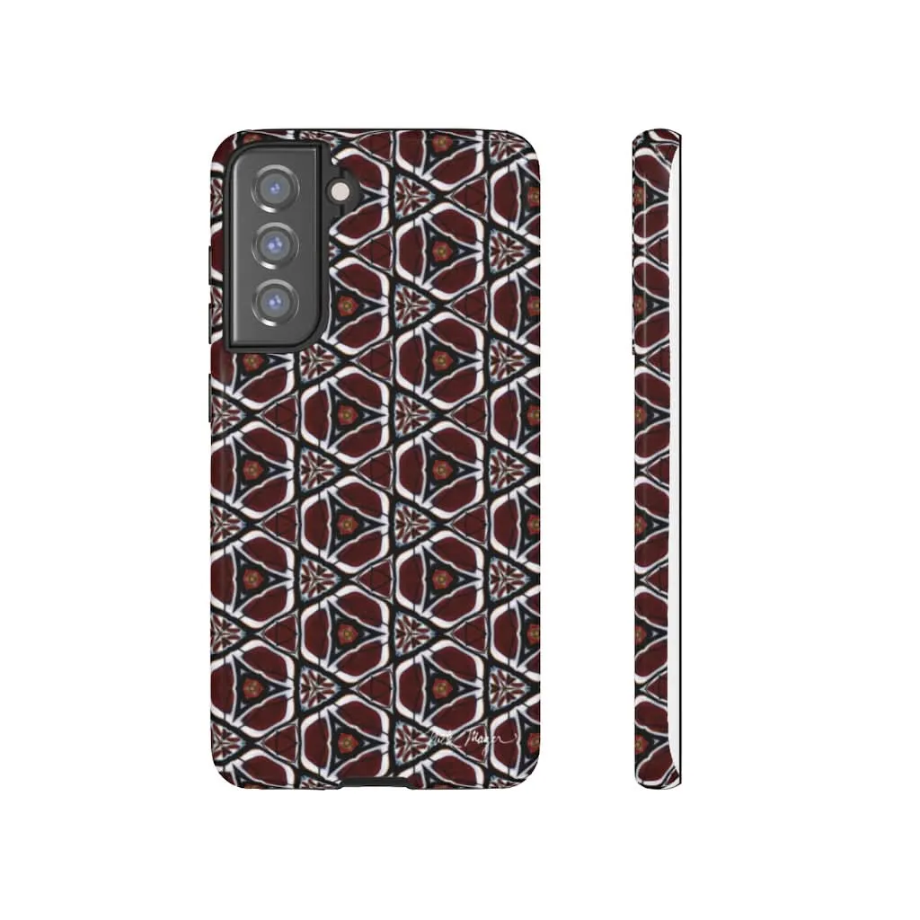 Maroon Butterfly Pattern Phone Case (Samsung)