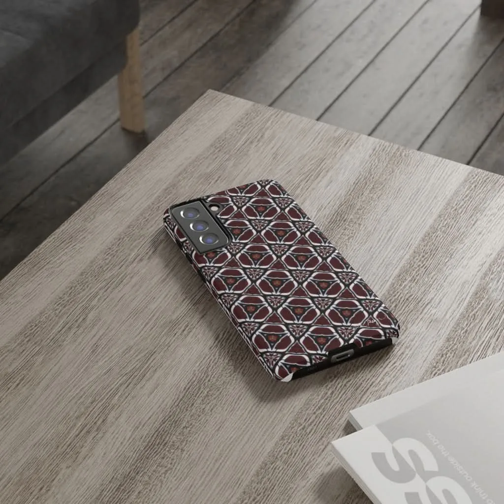 Maroon Butterfly Pattern Phone Case (Samsung)