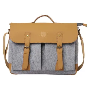 Mona B Unisex Canvas Messenger Crossbody Laptop/Tablet/MacBook Bag: Arctic Light Grey