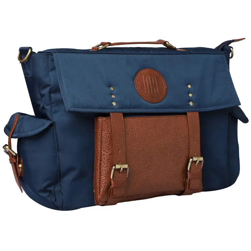 Mona B Unisex Messenger Bag for upto 14" Laptop/Mac Book/Tablet with Stylish Design: Hudson Navy