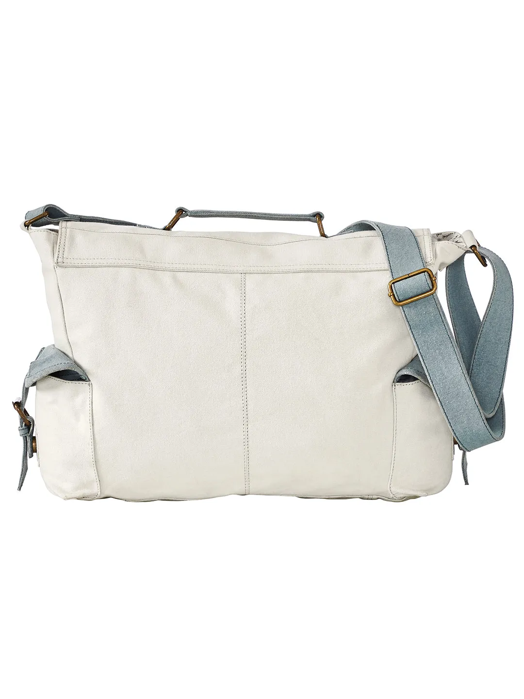 Mona B Upcycled Canvas Messenger Crossbody Laptop Bag for Upto 14" Laptop/Mac Book/Tablet with Stylish Design for Men and Women: Ocean