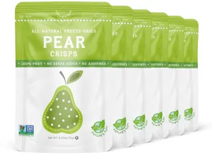 Nature’s Turn Freeze-Dried Fruit Snacks, Pear Crisps - Pack of 6 (0.53 oz Each)