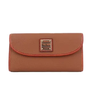 Pebble Grain Continental Clutch Caramel