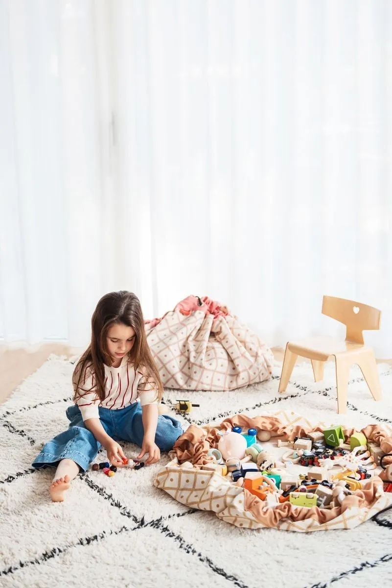 Play and Go Toy Bag - Geometric Mustard