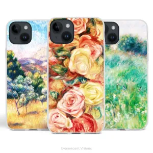 Renoir Impressionist Art Phone Cases for iPhones, Roses, Victoire, Prairie