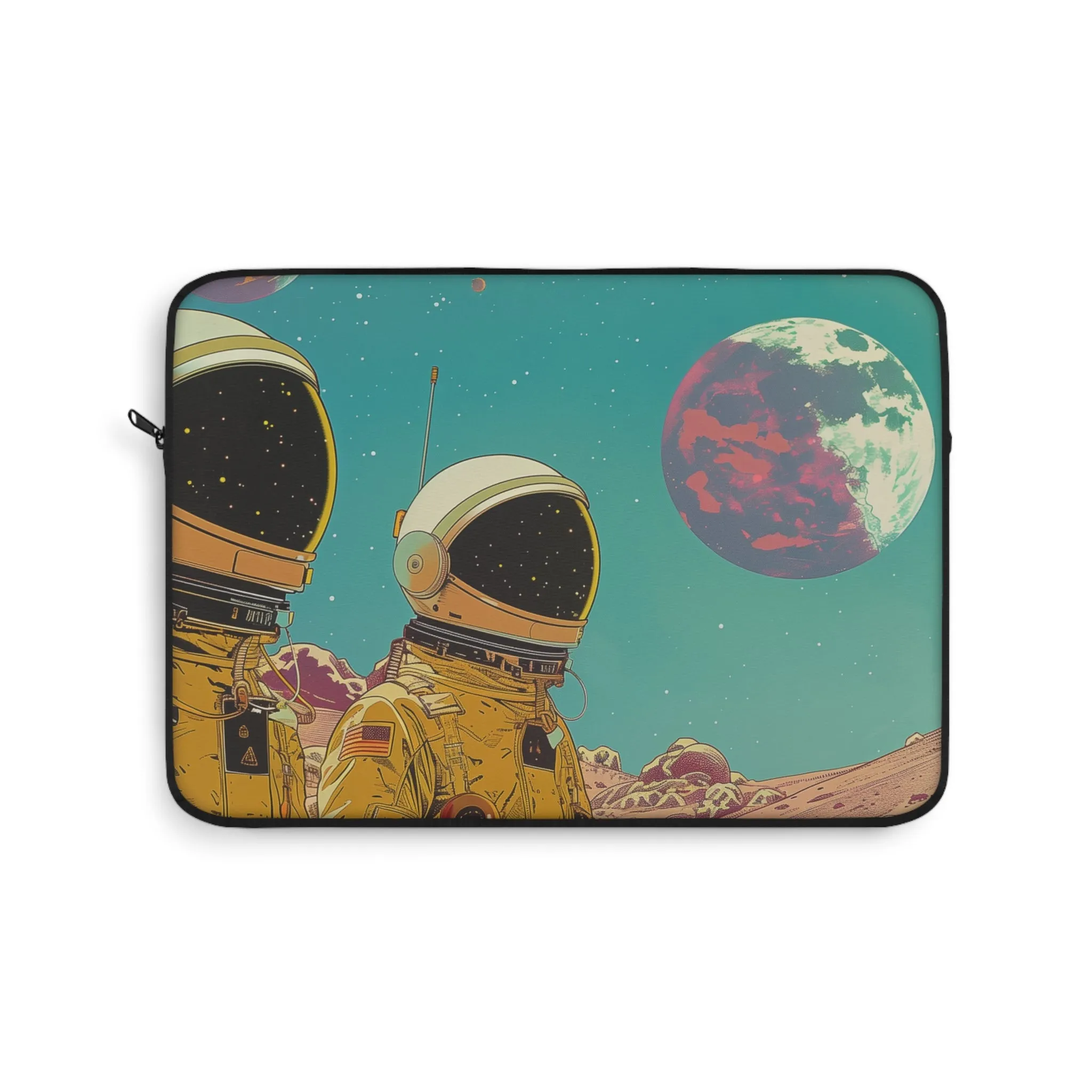 Retro Astronauts in Space Laptop Sleeve