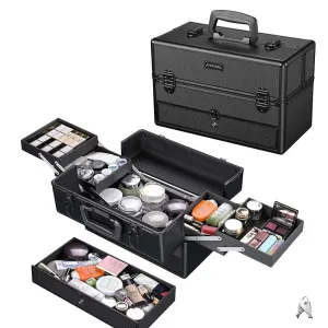 TheLAShop Cosmetic Vanity Case with Drawer 14x7x9" Key-locked