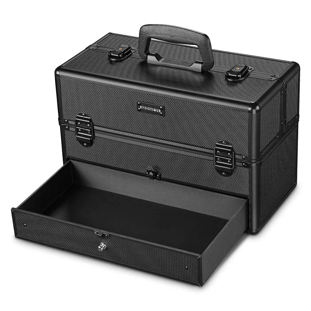 TheLAShop Cosmetic Vanity Case with Drawer 14x7x9" Key-locked