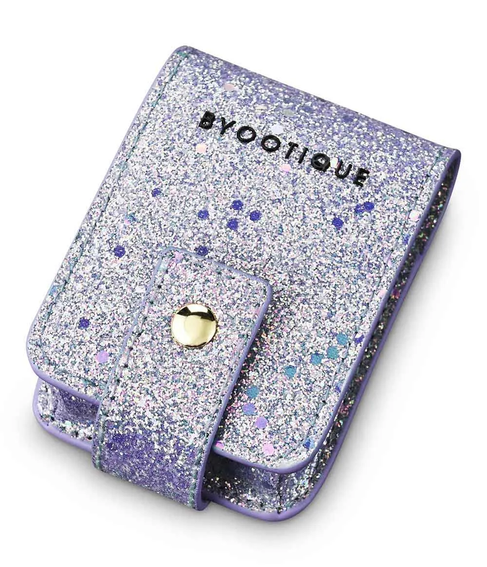 TheLAShop Glitter Lipstick Bag with Mirror for Double Lipsticks & Airpods