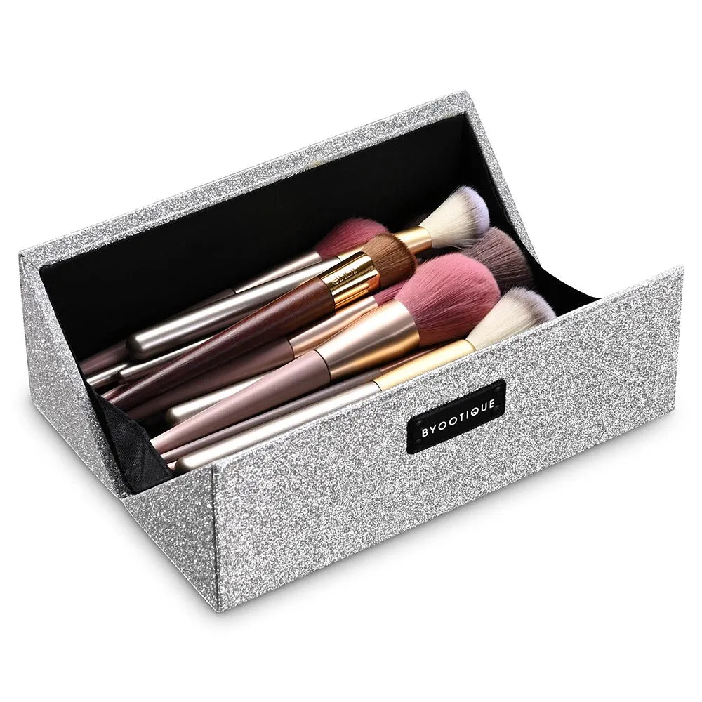 TheLAShop Glitter Magnetic Makeup Case Brush Holder Hard Shell