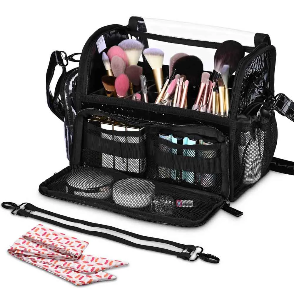 TheLAShop Makeup Case with Acrylic Makeup Brush Holder