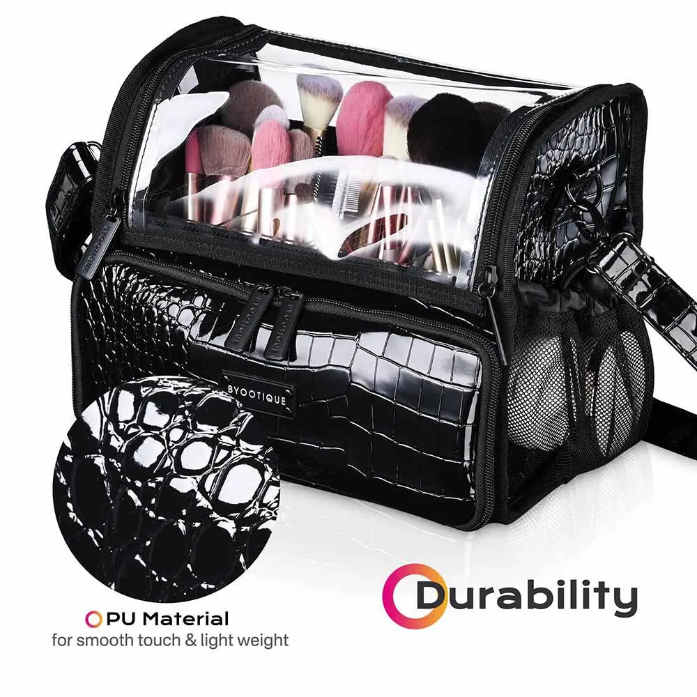 TheLAShop Makeup Case with Acrylic Makeup Brush Holder