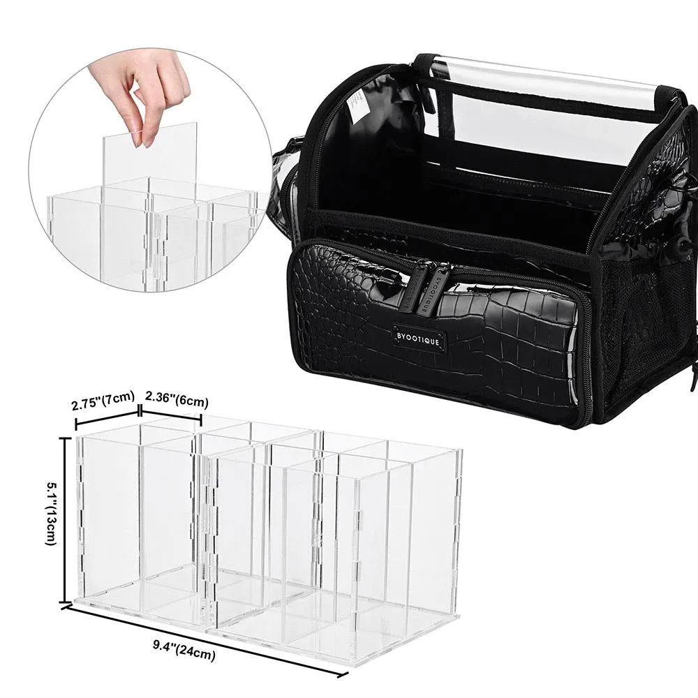 TheLAShop Makeup Case with Acrylic Makeup Brush Holder