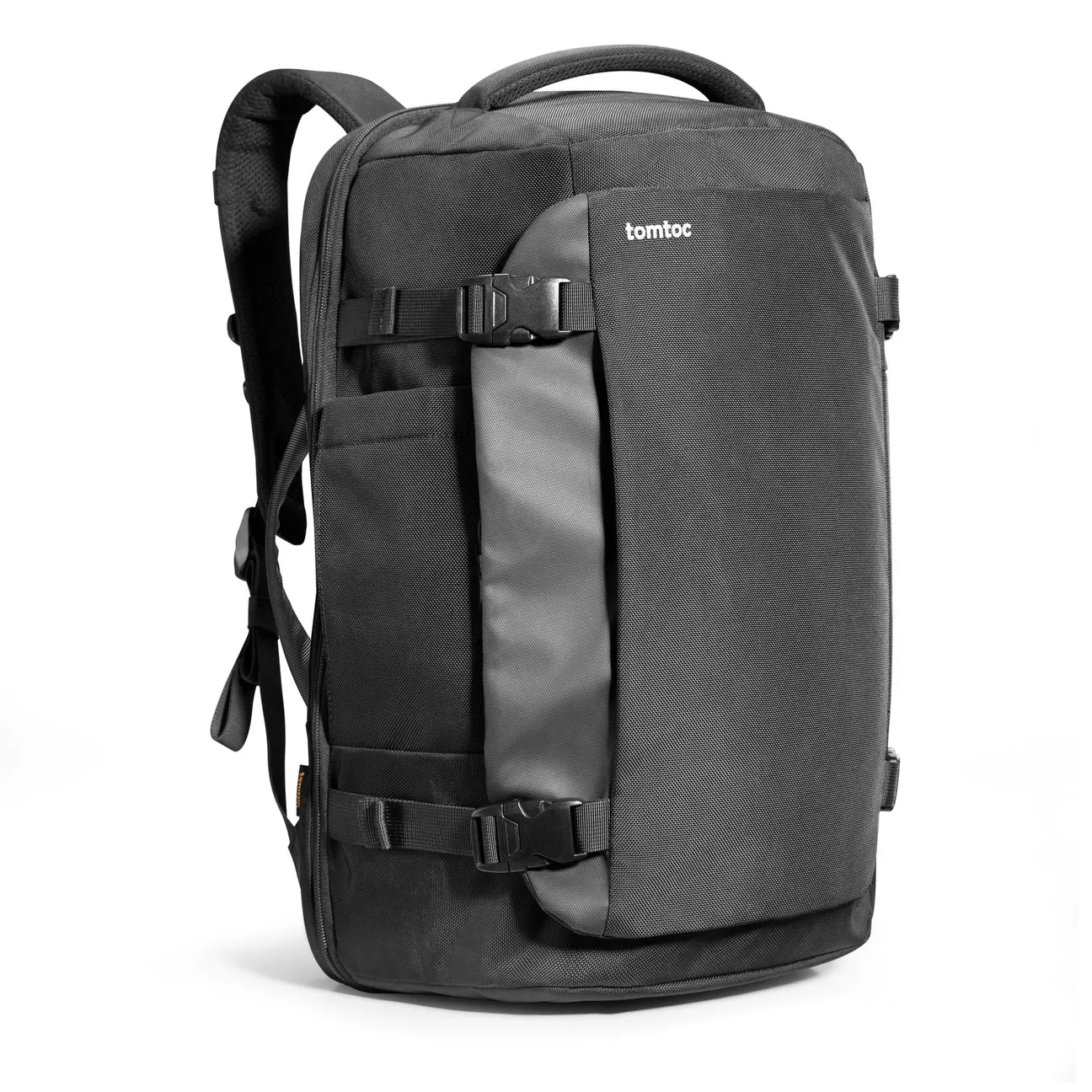 Tomtoc 40L Travel Backpack | TSA-Approved Carry-On, Water-Resistant Weekender for 17.3" Laptop, Black & Gray