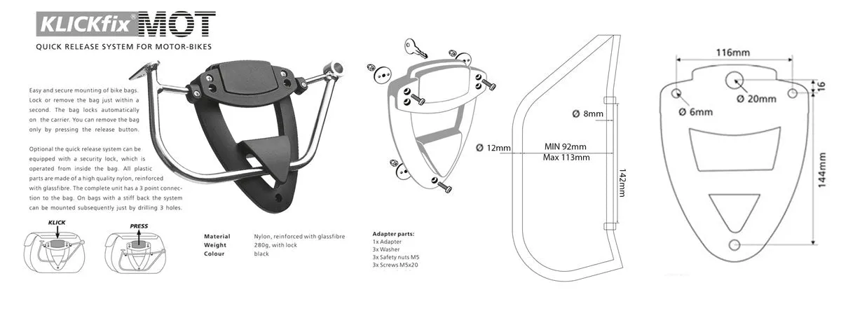 UNIT Garage Klickfix Racks - Moto Guzzi V7 850 (2021-on)